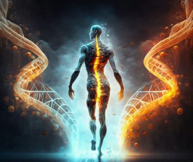 genetic modification of DNA. Immortal life concept.